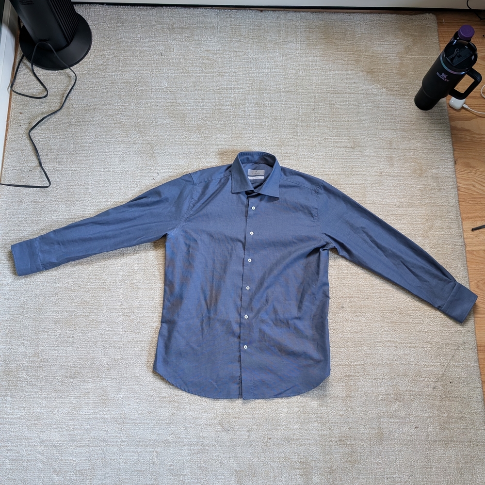 Men's Canali Classic Blue Casual Shirt